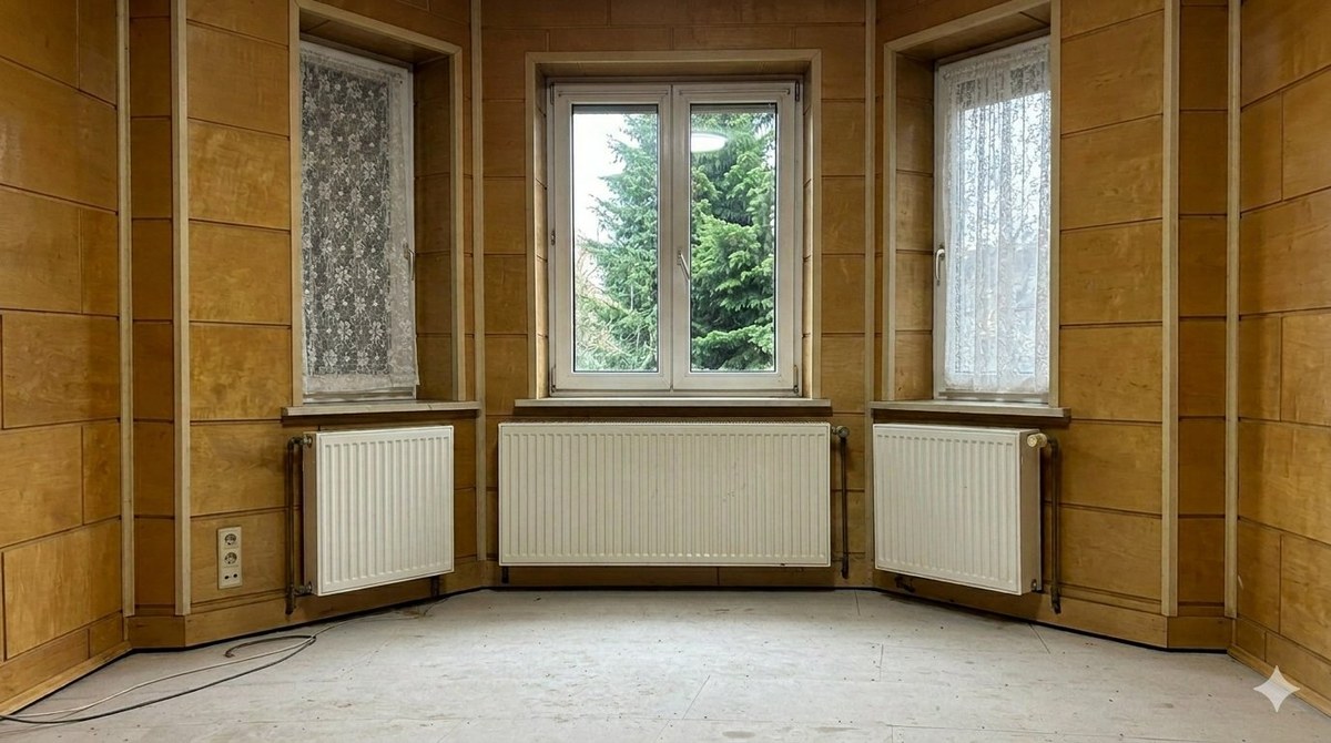 Wohnung nach der Beräumung – vollständig geräumter, leerer Raum